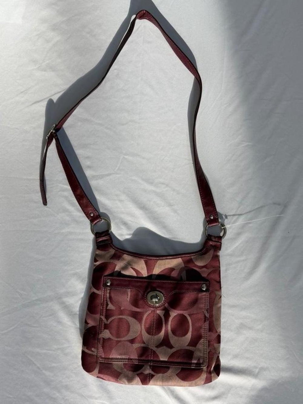 Vintage Women’s Signature Print Coach Crossbody Bag